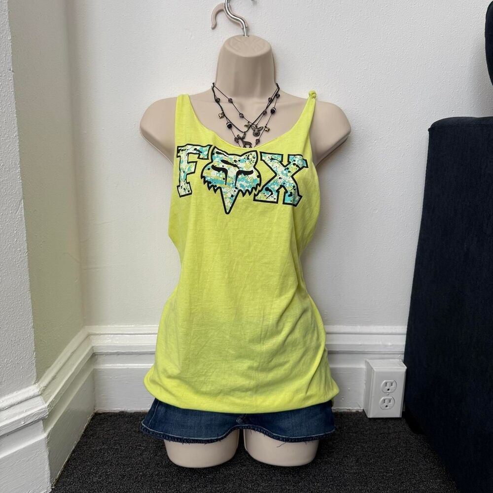 Fox Racing neon yellow tank top
